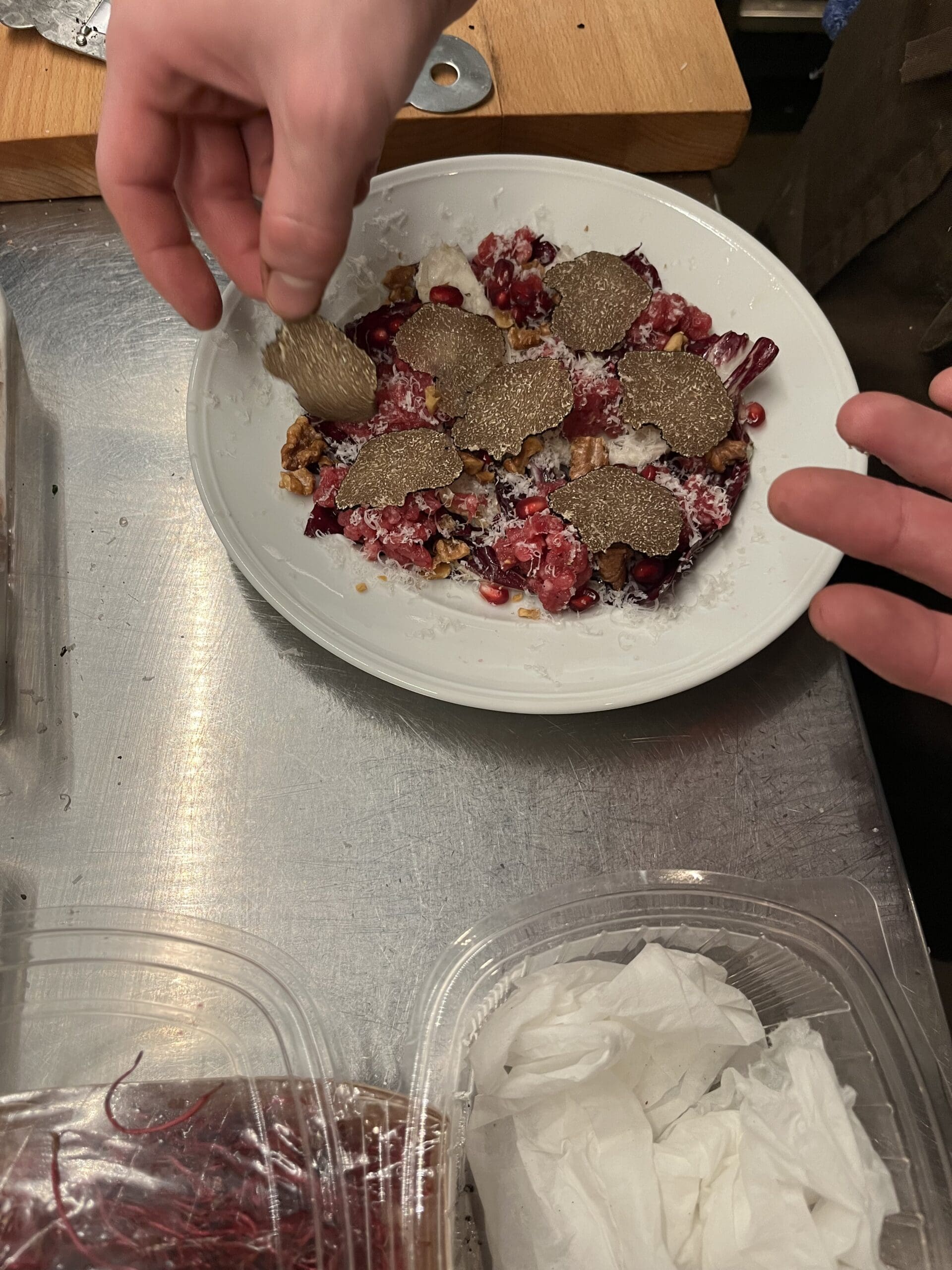 Råbiff med tryffel på Vinverket